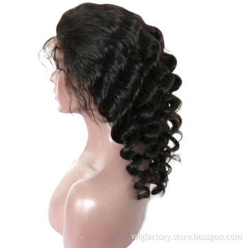 lovely curl mink brazilian hair loose wave wig, natural color loose style lace front wig wholesale,human hair wigs